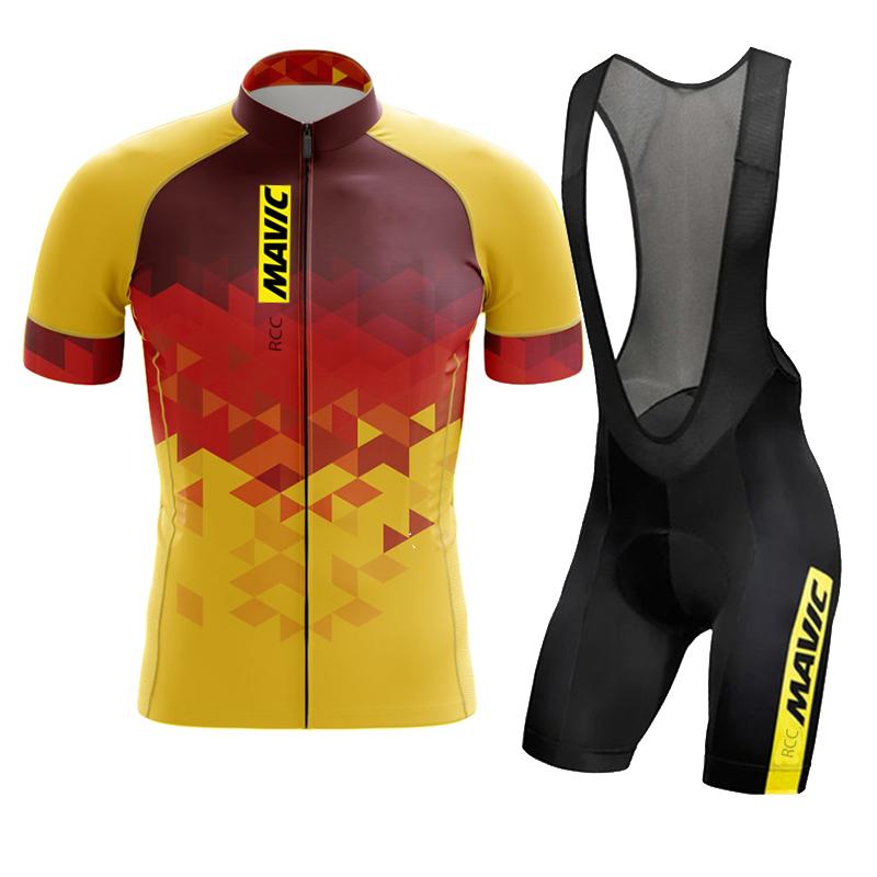 Cycling Gear Brands - 2024 Mavic ชุดขี่จักรยานแขนสั้นผู้ชายชุดสูทกางเกงขาสั้นไตรกีฬาชุดเสื้อผ้าฤดูร้อน