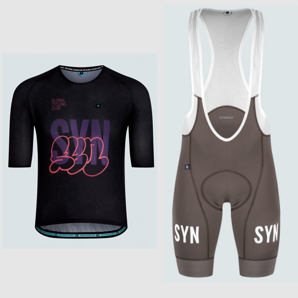 Cycling Bib Shorts - ผู้ชายการฝึกอบรม DESIGN LAB ZIPLESS JERSEY BUBBLE