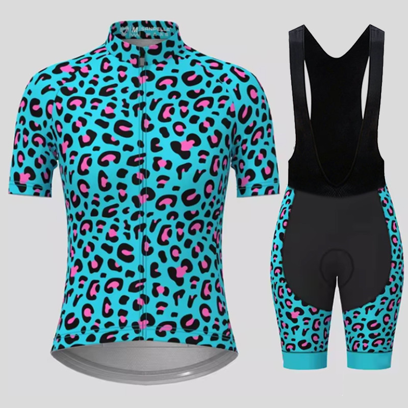 Cycling Gear Brands - ชุดสูทสำหรับผู้ชายระบายอากาศได้ดีพิมพ์ลายเสือดาวสีน้ำเงินแห้งเร็วแขนสั้นฤดูร้อนใหม่2022