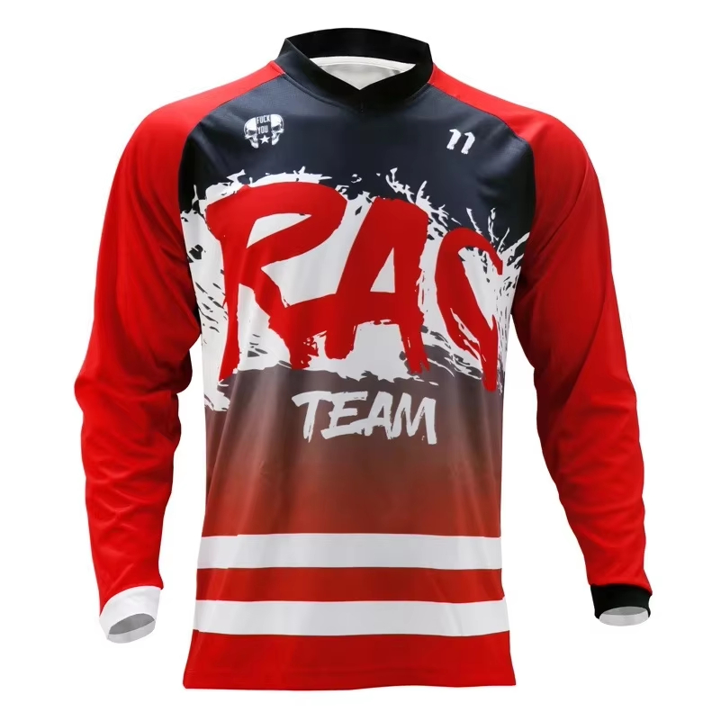 Cycling Gear Jersey - เสื้อแข่งจักรยานเสือภูเขาแขนยาว ชุดคู่สำหรับครอบครัว เสื้อสำหรับปั่นจักรยานดาวน์ฮิลล์ MX กลางแจ้ง ระบายอากาศได้ดี